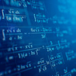 Math,concept, ,mathematical,formulas,on,blue,background.,3d,rendering